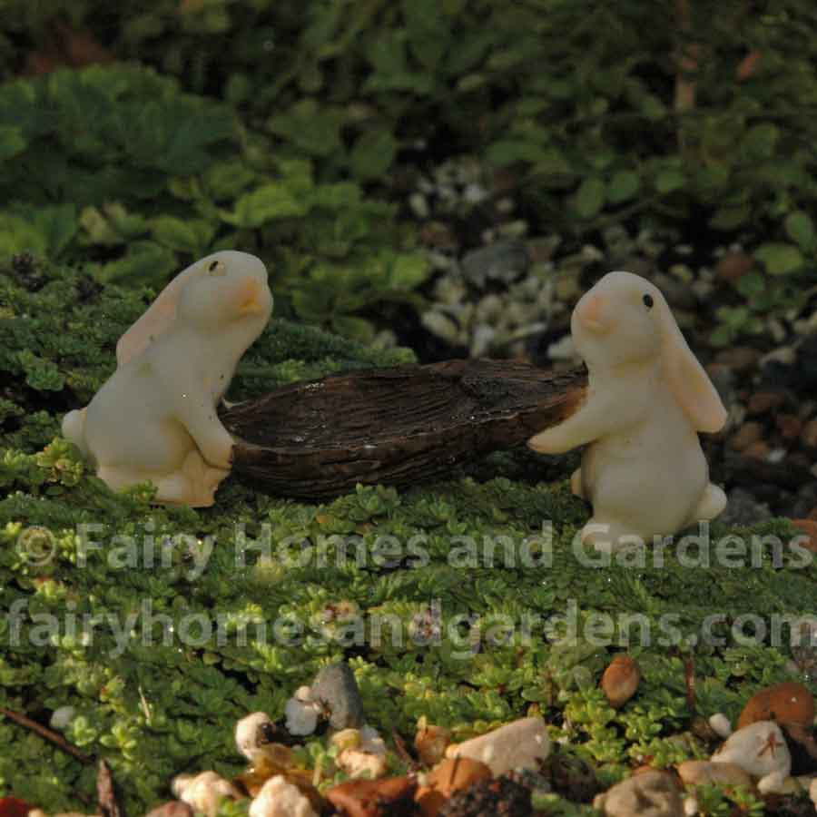Miniature Bunnies Carrying a  Pod