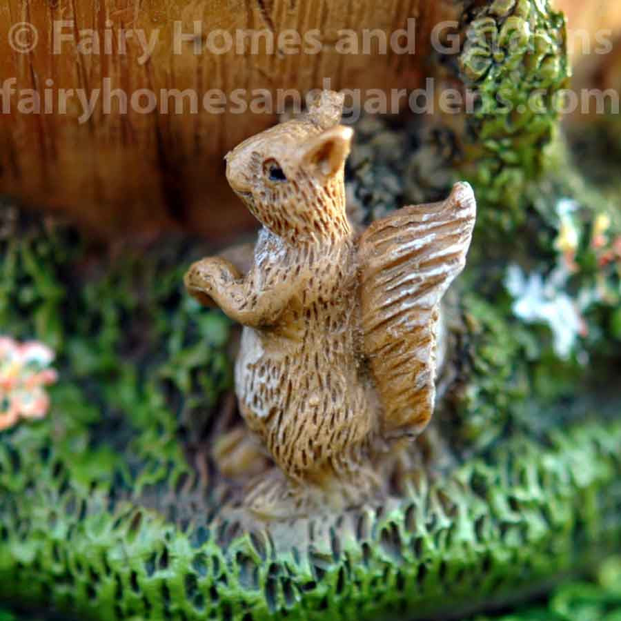 Acorn Fairy House Closeup of Squirrel