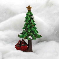 Cardinals Under Christmas Tree Miniature Collectible