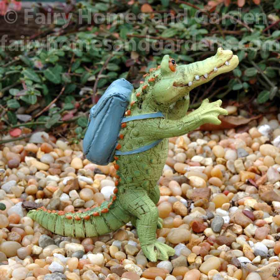 Miniature Alligator 'Chompie' With Backpack