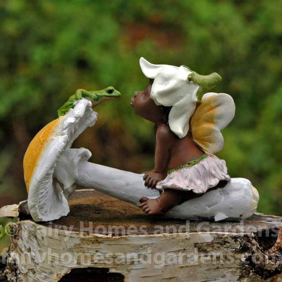 Ebony Fairy Baby Kissing a Frog