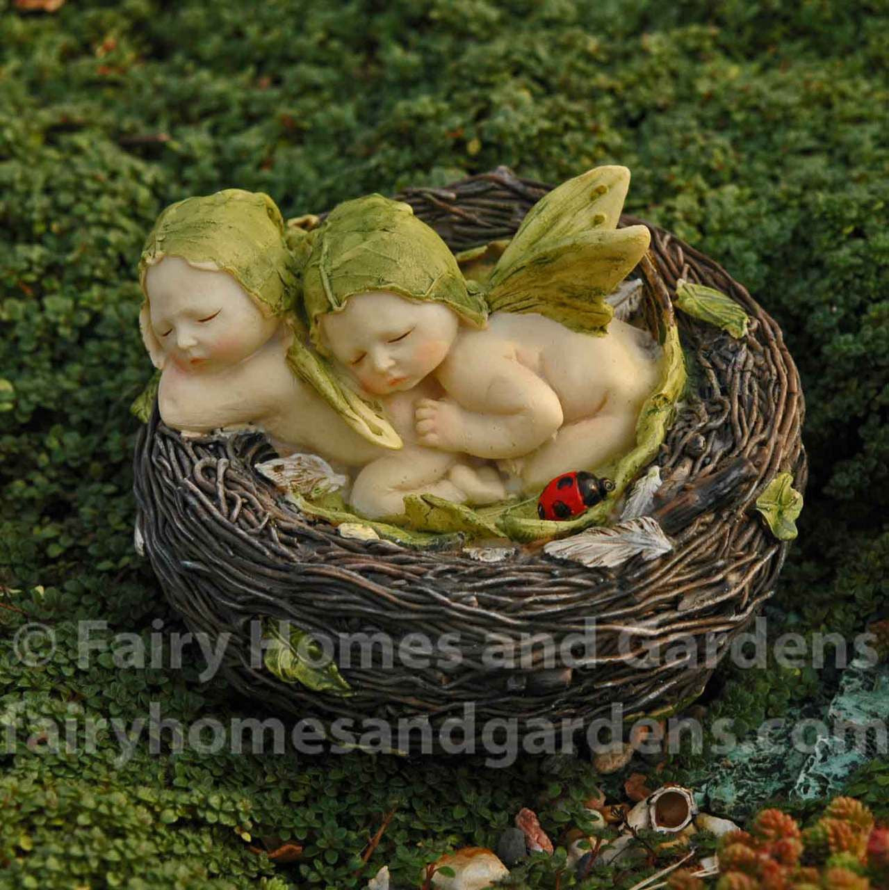 Fairy Babies Napping in a Nest