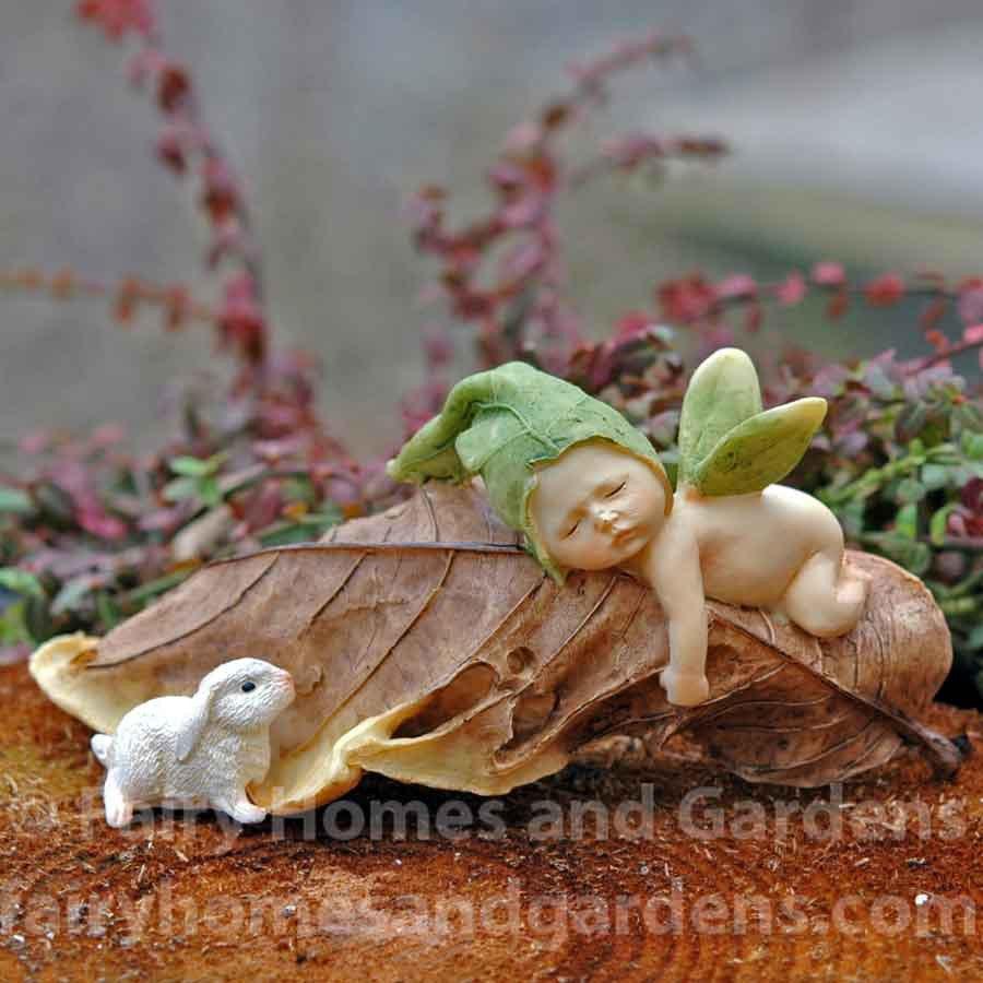 Sleeping Fairy Baby with Baby Bunny