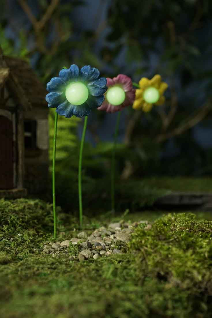 Glow in the Dark Fairy Flowers Set of Three 