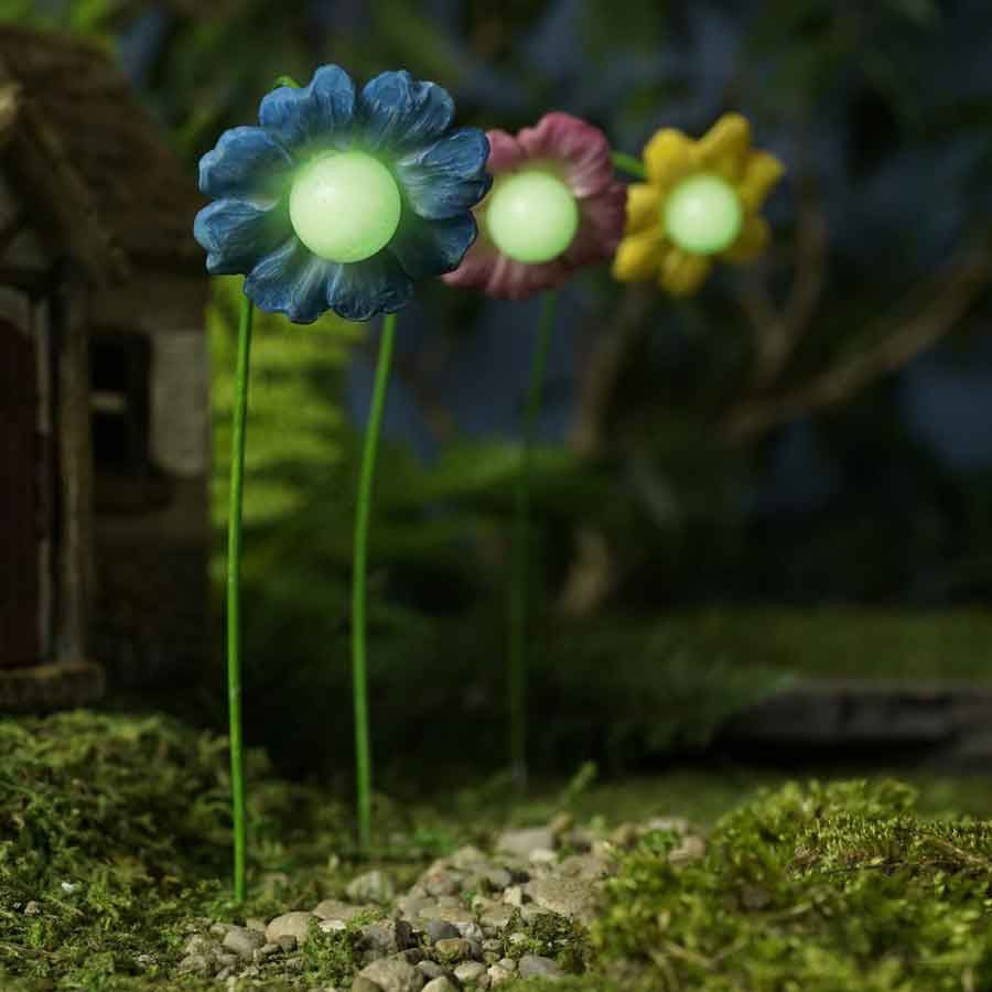 Glow in the Dark Fairy Flowers Set of Three