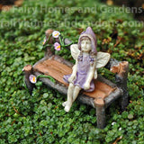 Itty Bitty Fairy Garden Bench with Itty Bitty Fairy Betty