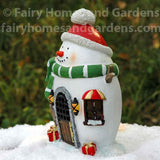 LED Snowman Fairy House - Side View