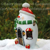 LED Snowman Fairy House - Side View