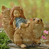 Little Fairy Sleeping on Squirrel