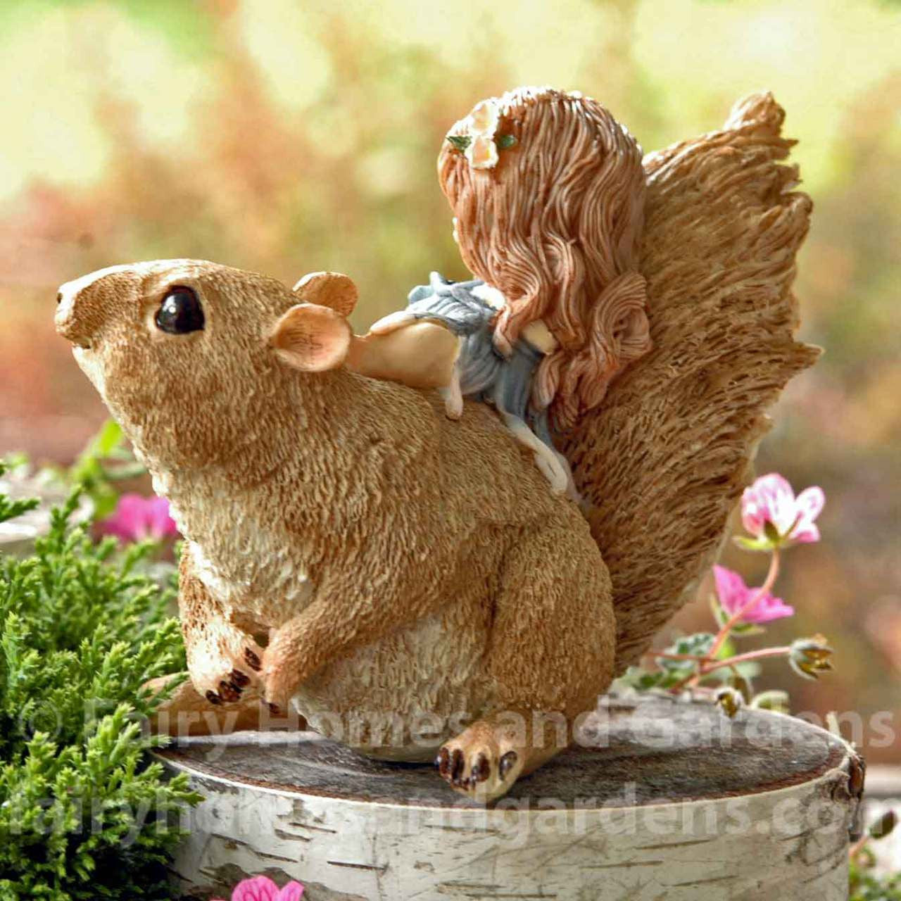 Little Fairy Sleeping on Squirrel