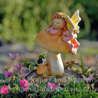 Little Fairy Sleeping on Mushroom