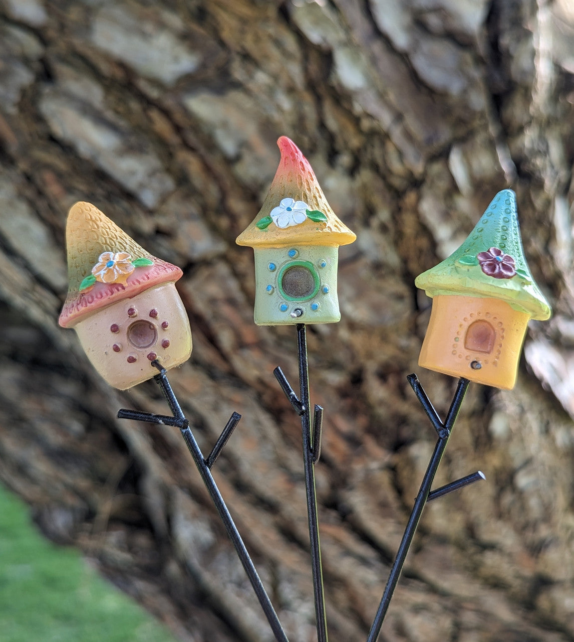 Miniature Birdhouses - Set of Three