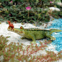 Miniature Alligator "Chompie" and Frog - Side View