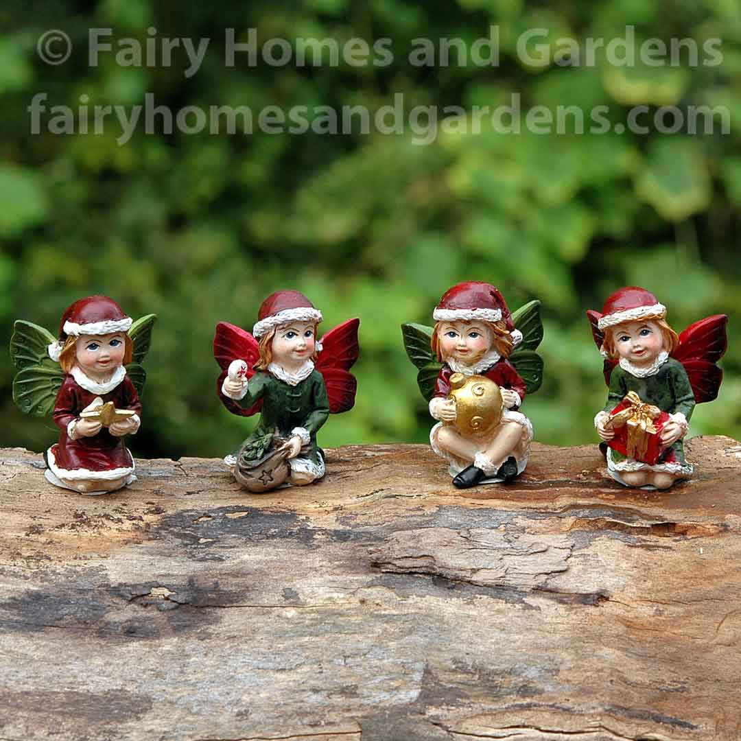 Miniature Christmas Fairies - Set of Four