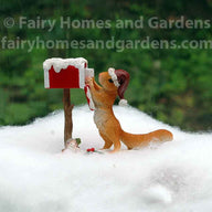 Miniature Christmas Squirrel Getting the Mail - Alternate View