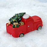 Miniature Red Christmas Truck - Back View