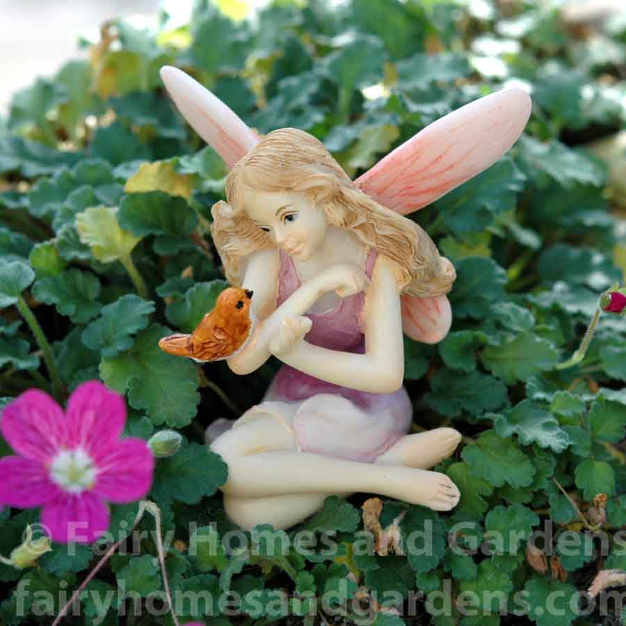 Miniature Fairy with Bird