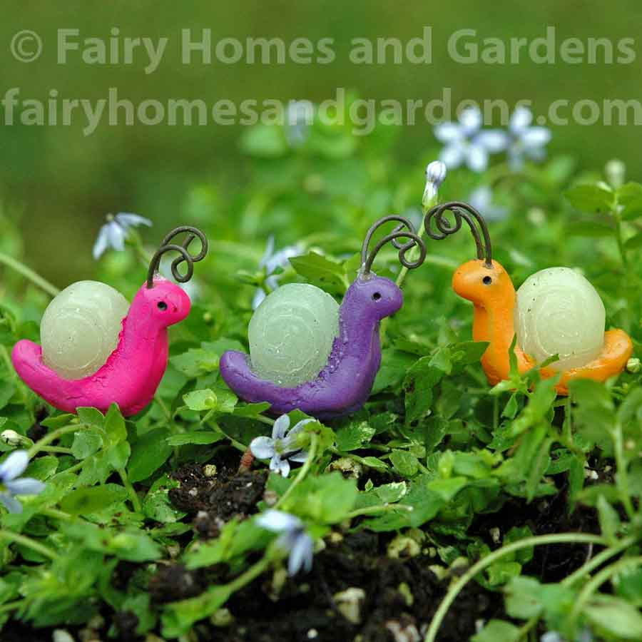 Miniature Glow-in-the-Dark Snails - Set of Three