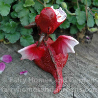 Miniature Red Dragon Roaring - Back View