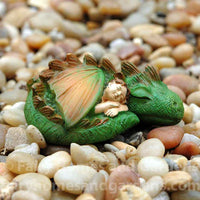 Miniature Sleeping Dragon and Boy Figurine