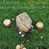 Miniature Stone Table and Stools - Overhead View