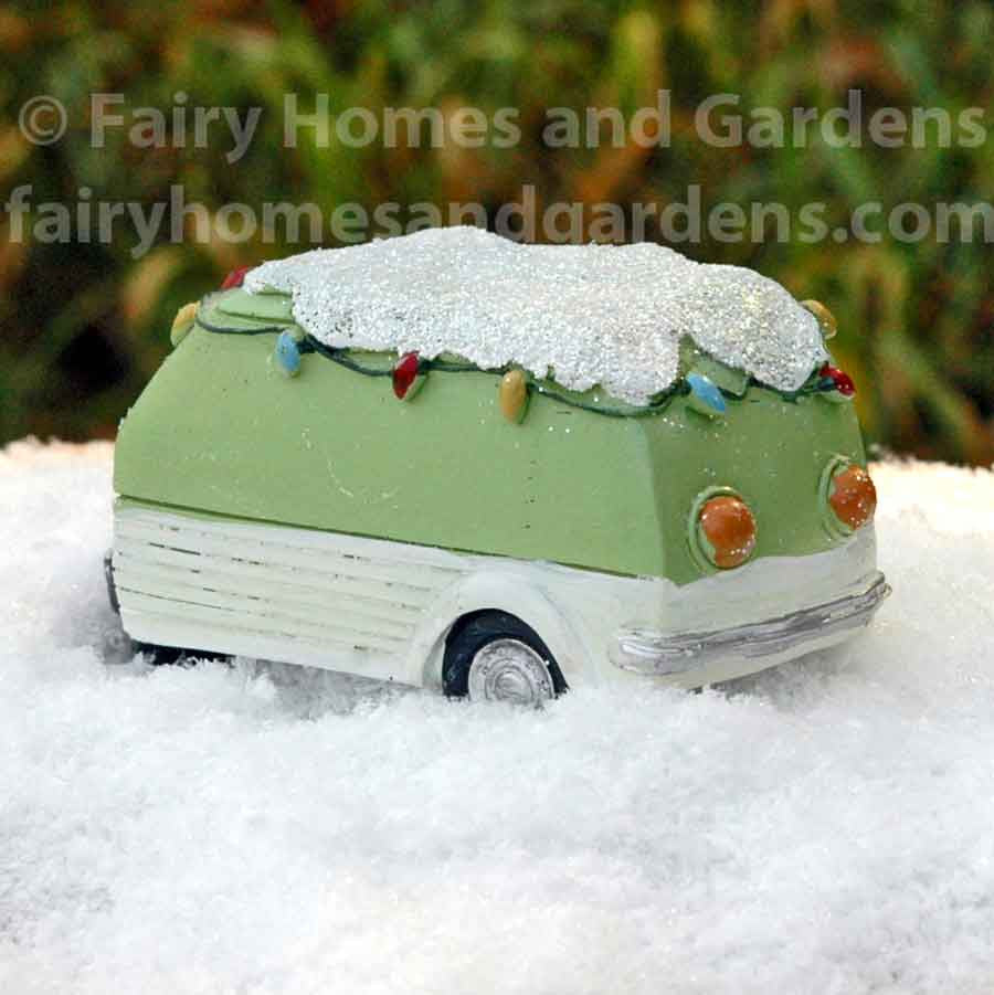 Miniature LED Christmas Camper - Back View