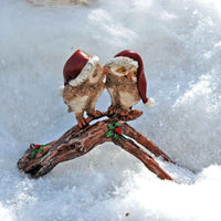 Mistletoe Christmas Owls Kissing 