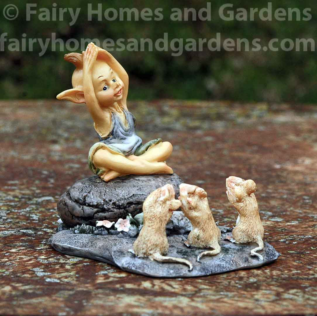 Pixie Teach Yoga to Mice Collectible Figurine
