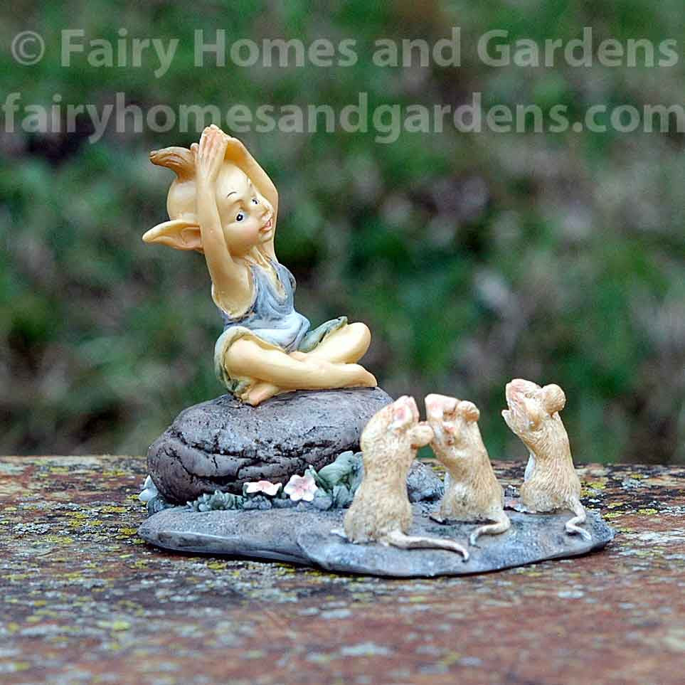 Pixie Teaching Yoga to Mice Collectible