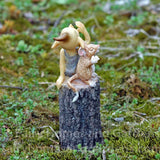 Miniature Pixie and Mouse Singing Figurine - Back View