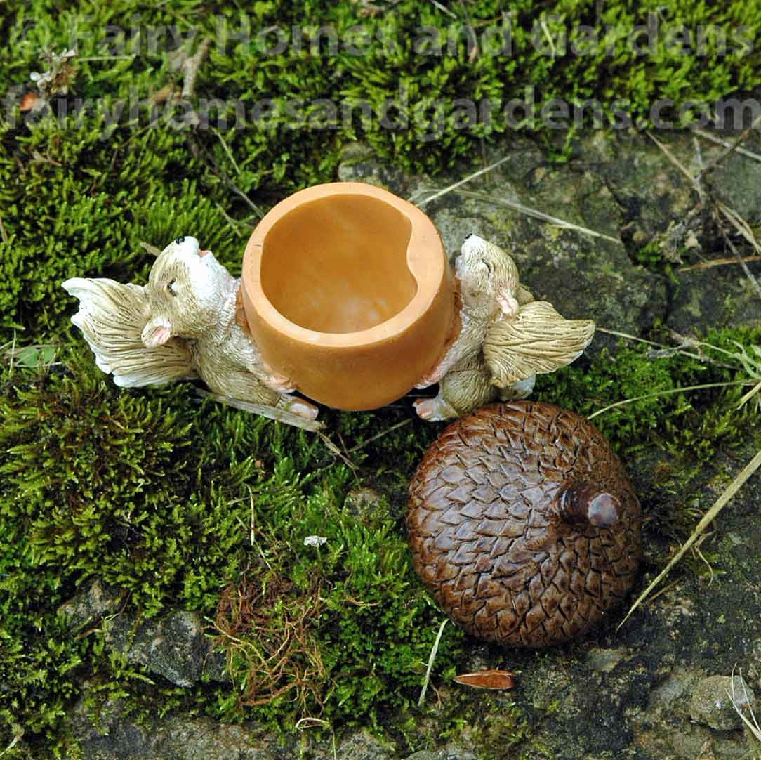 Squirrels Carrying Acorn Trinket Box with Secret Compartment