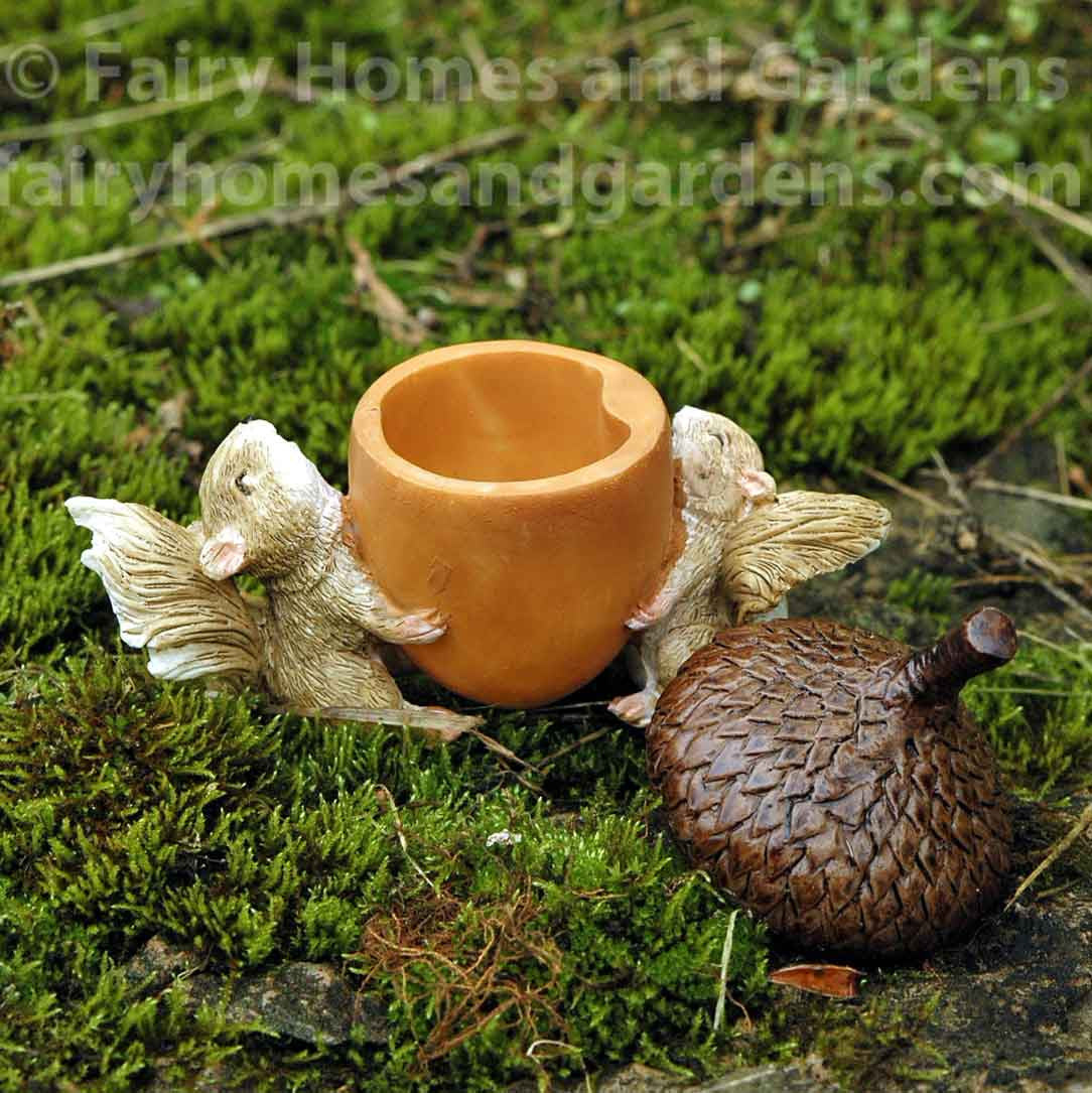 Squirrels Carrying Acorn Trinket Box with Secret Compartment