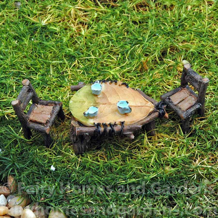Top Collection Miniature Leaf Table and Chairs - Alternate View