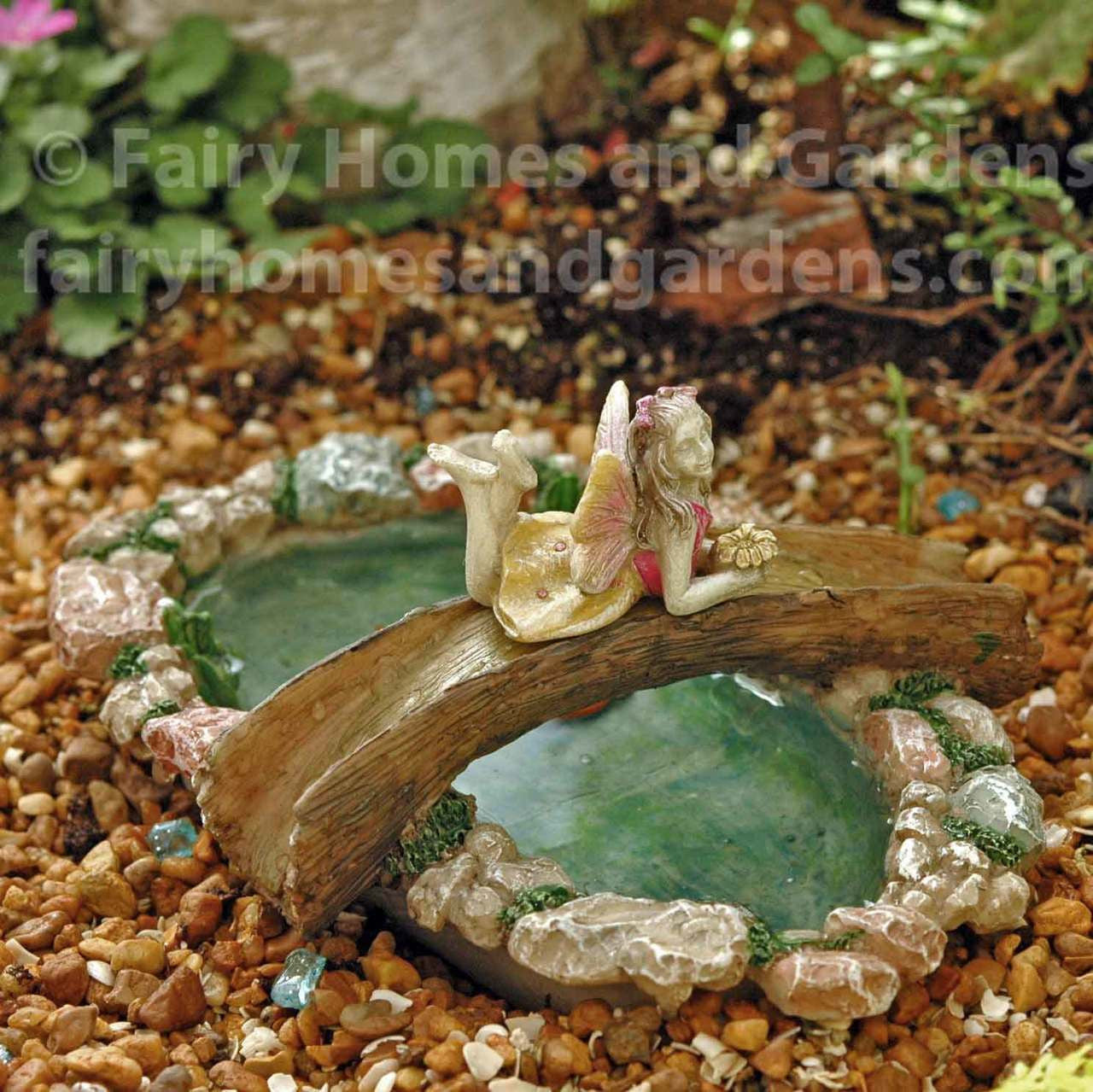 Tree Bridge Fairy Pond with Fairy Lily