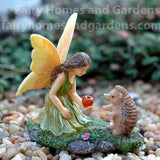 Woodland Knoll Fairy with Hedgehog 