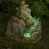 Woodland Knoll Glowing Waterfall shown at night