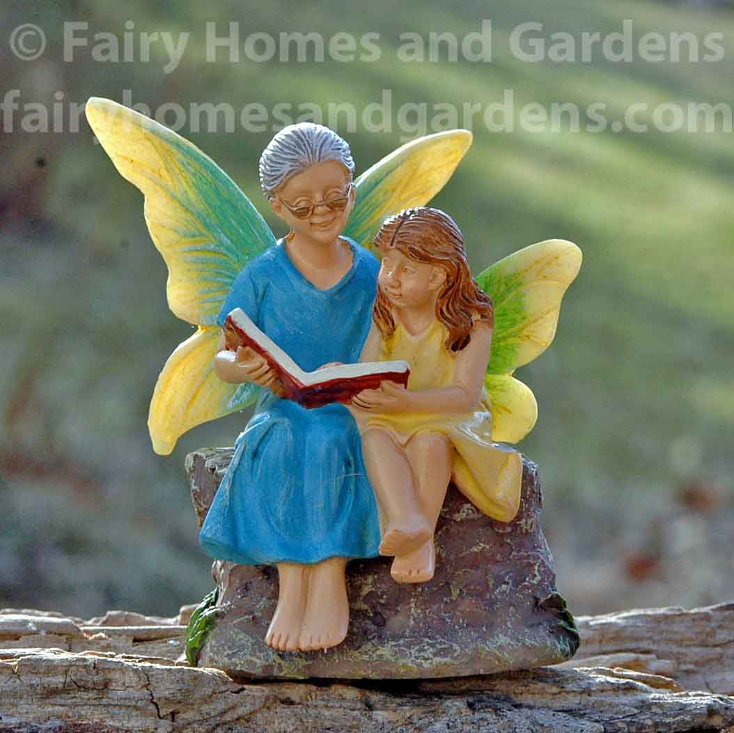 Woodland Knoll Grandma and Granddaughter Fairy Figurine