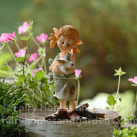 Pixie Girl Hugging Her Tiny Bunny