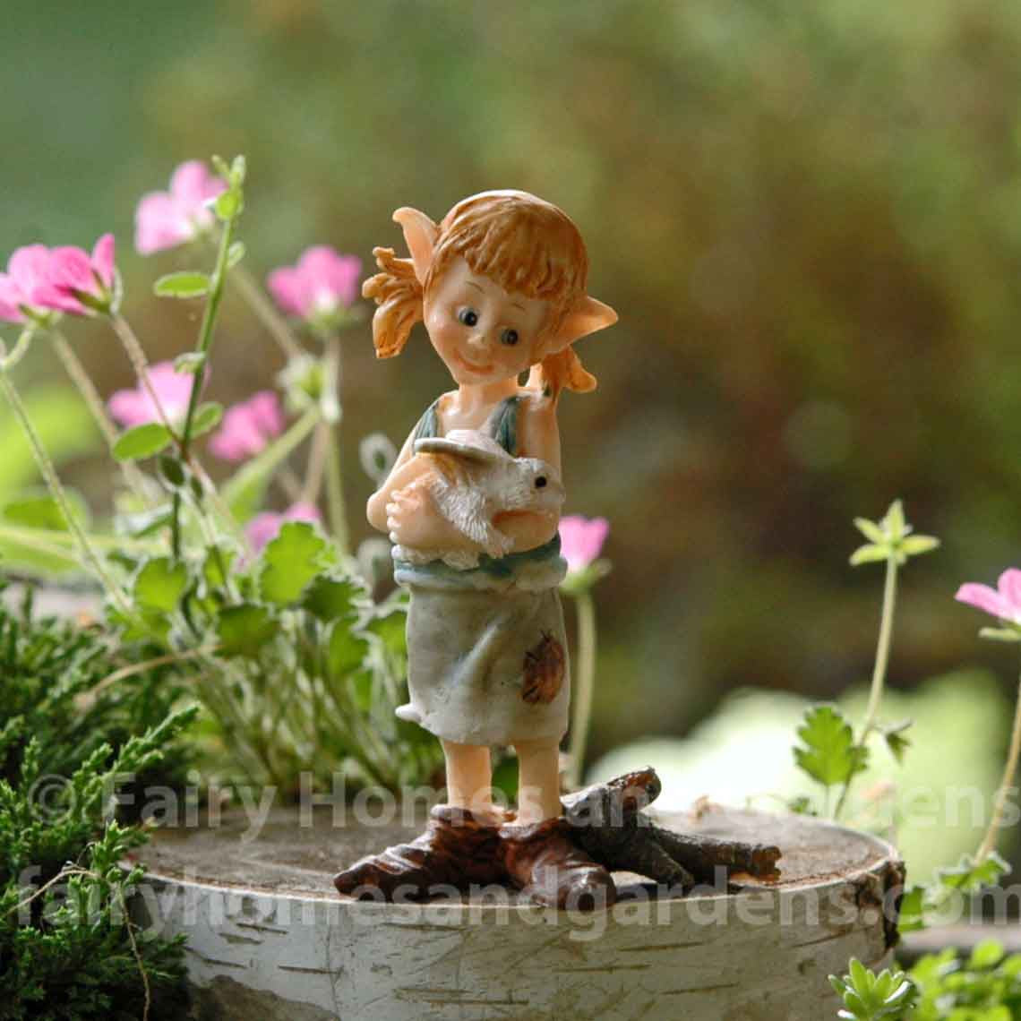 Pixie Girl Hugging Her Tiny Bunny