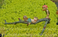 Two Pixies on a Branch with Owl