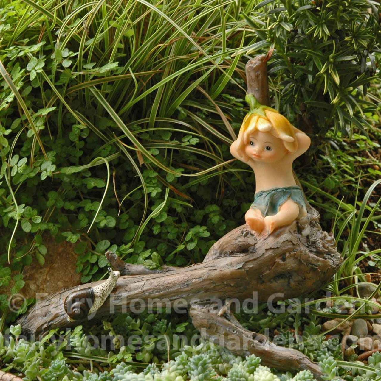 Miniature Sprite with Snail