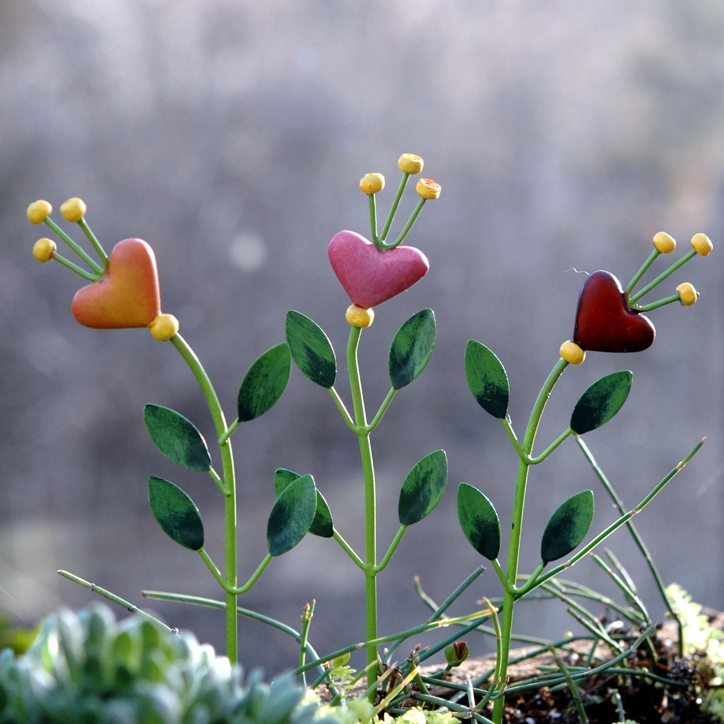 Miniature Merriment Heart Flower Picks 