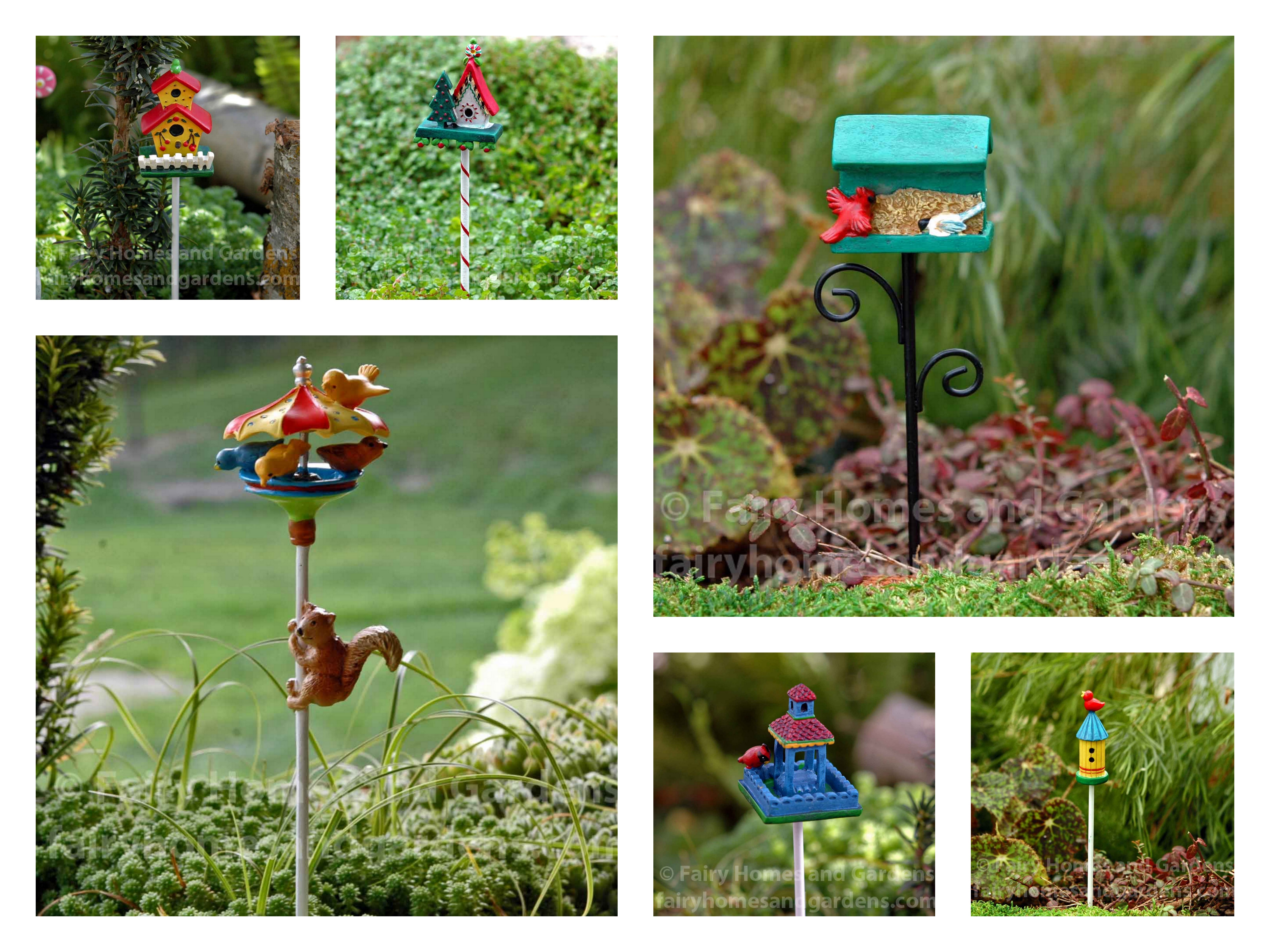 Miniature Birdhouses and Bird Feeders